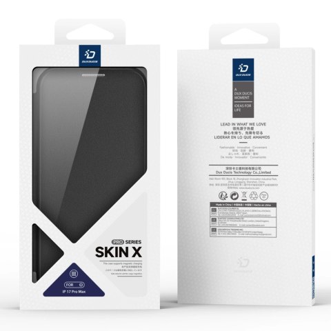 Etui Dux Ducis Skin X Pro na iPhone 17 Pro Max z portfelem, kompatybilne z MagSafe - czarne