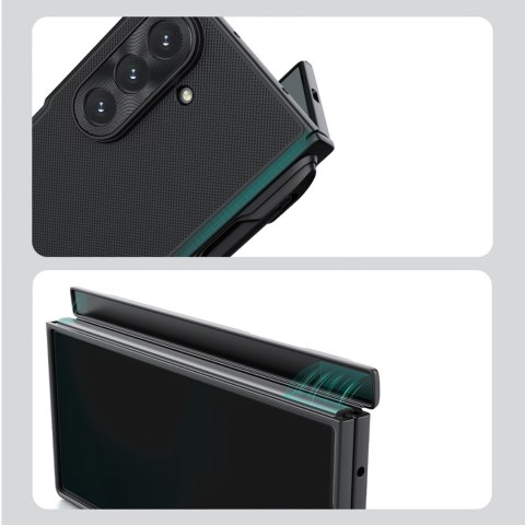 Etui Nillkin Super Frosted Shield Fold Magnetic na Samsung Galaxy Z Fold 7 kompatybilne z MagSafe z miejscem na S Pen - czarne