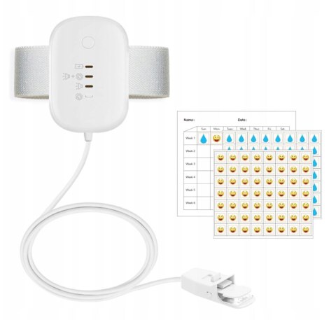 Bezprzewodowy alarm czujnik na moczenie nocne USB 3 tryby