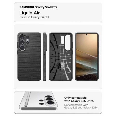 Etui Spigen Liquid Air na Samsung Galaxy S26 Ultra - czarne