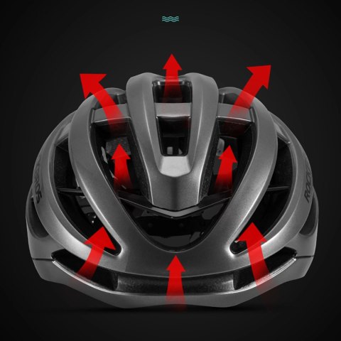 Kask rowerowy Rockbros HC-58BK-M 55-58 cm - czarno-szary