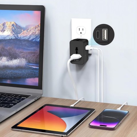 TECH-PROTECT TA300 TRAVEL ADAPTER EU / UK / US / AU BLACK