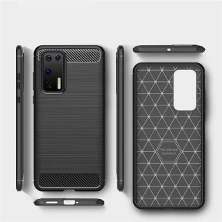 Etui elastyczne Carbon do Huawei P40 Pro czarny