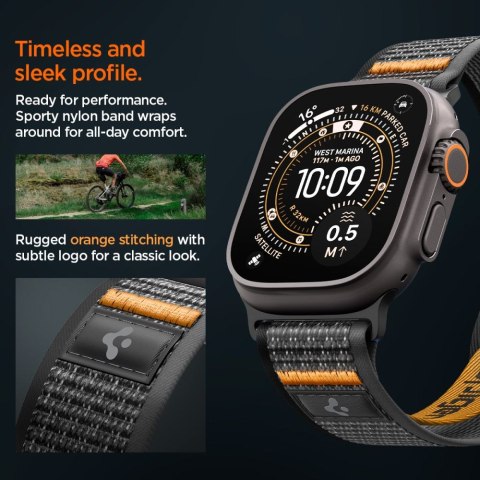 SPIGEN ATHLEX AIR 2 APPLE WATCH 8 / 9 / 10 / 11 / SE / ULTRA (44 / 45 / 46 / 49 MM) ACTIVE BLACK / ORANGE