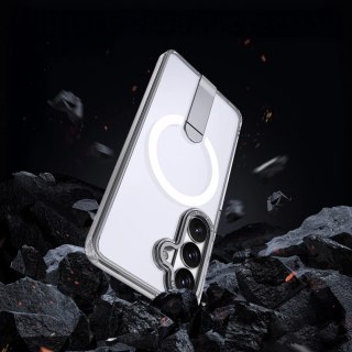 Etui Hybrid Armor X na Samsung Galaxy A36 / A37 z podstawką kompatybilne z MagSafe - przezroczyste