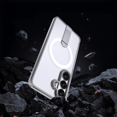 Etui Hybrid Armor X na Samsung Galaxy A36 / A37 z podstawką kompatybilne z MagSafe - przezroczyste