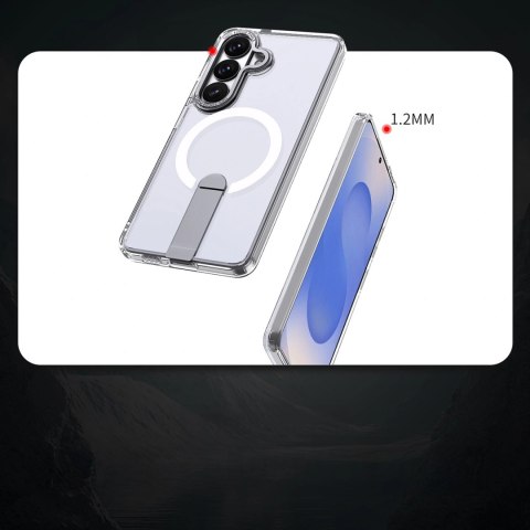 Etui Hybrid Armor X na Samsung Galaxy A36 / A37 z podstawką kompatybilne z MagSafe - przezroczyste