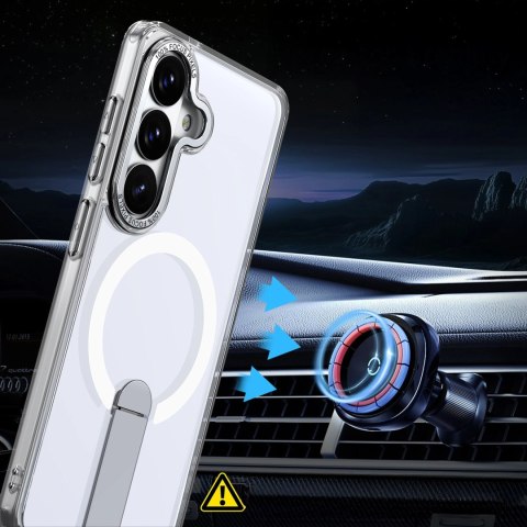 Etui Hybrid Armor X na Samsung Galaxy A36 / A37 z podstawką kompatybilne z MagSafe - przezroczyste