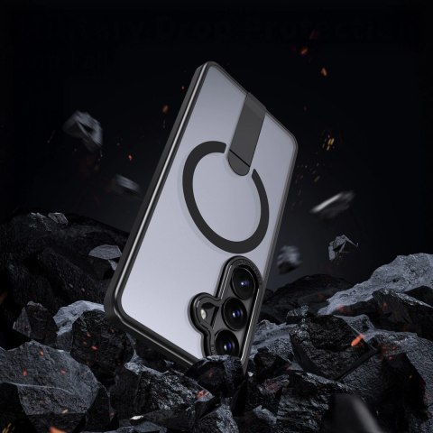 Etui Hybrid Armor X na Samsung Galaxy A57 z podstawką kompatybilne z MagSafe - czarne