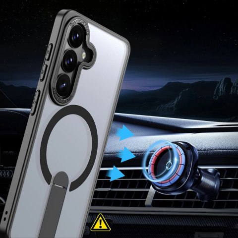 Etui Hybrid Armor X na Samsung Galaxy A57 z podstawką kompatybilne z MagSafe - czarne