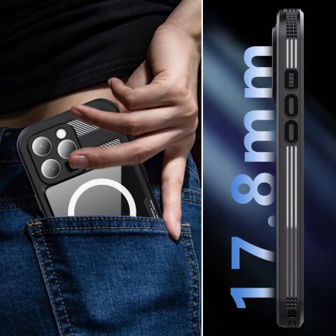 Etui wodoodporne Braders do Apple iPhone 16 Pro Max czarny Magsafe nad wodę