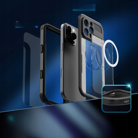 Etui wodoodporne Braders do Apple iPhone 16 Pro Max czarny Magsafe nad wodę