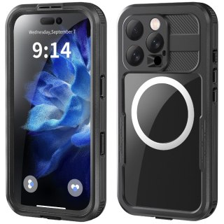 Etui wodoodporne Braders do Apple iPhone 16 Pro czarny magsafe nad wodę