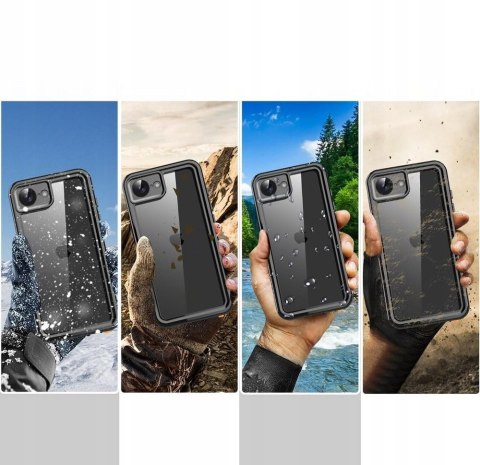 Etui wodoodporne Braders do Apple iPhone 16e, iPhone 17e czarny nad wodę