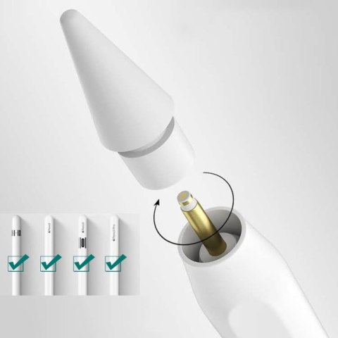 TECH-PROTECT STYLUS TIPS 4-PACK APPLE PENCIL WHITE