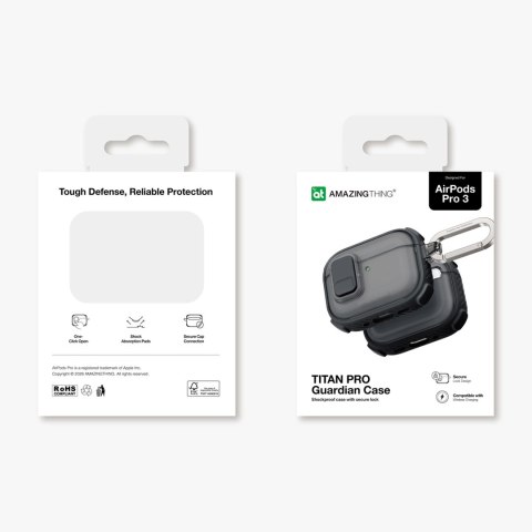 Etui AMAZINGTHING Titan Pro Mag Case Clear do AirPods Pro 3 - czarne