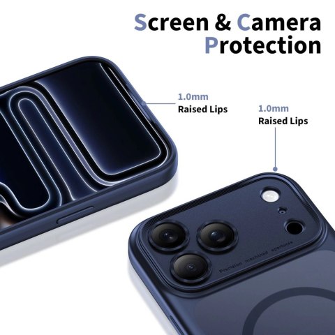 Etui Tech-Protect Magpeak Magsafe CC na iPhone 17 Pro - granatowy mat