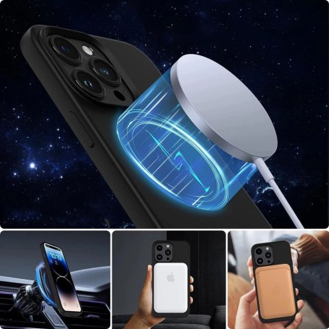 Etui Tech-Protect Silicone MagSafe na iPhone 15 - czarny mat
