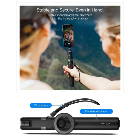 SPIGEN S582W BLUETOOTH SELFIE STICK TRIPOD BLACK