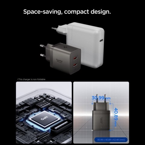SPIGEN EE472EU-GAN ESSENTIAL 2-PORT NETWORK CHARGER 47W GUNMETAL
