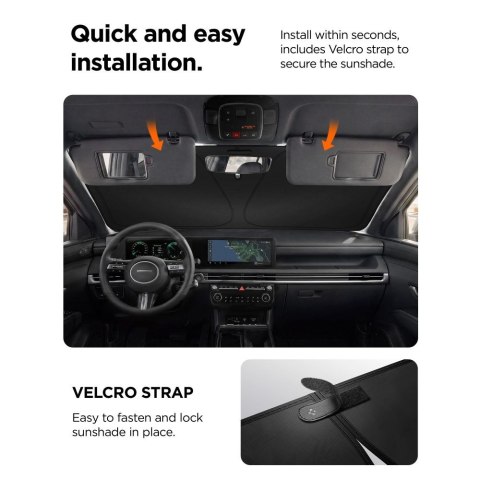 SPIGEN UO260 UNIVERSAL CAR FRONT WINDSHIELD SUNSHADE S BLACK