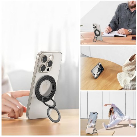 TECH-PROTECT MMR800 MAGNETIC MAGSAFE PHONE RING CARBON BLACK