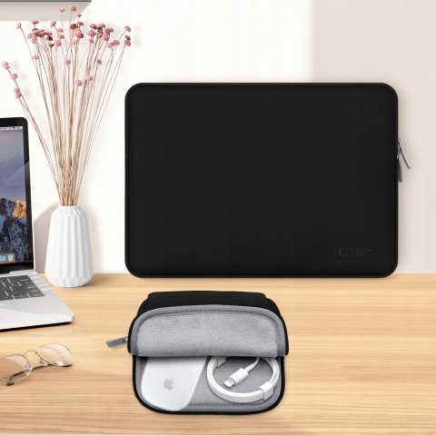 Etui na laptopa Tech-Protect Neoslim 13-14 cali czarny + torba na akcesoria