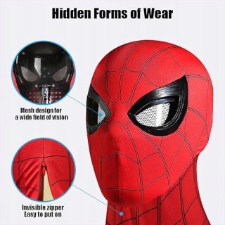MASKA SPIDER-MAN Z PODŚWIETLENIEM OCZU RUCHOME ELEMENTY ZAMEK LED Braders