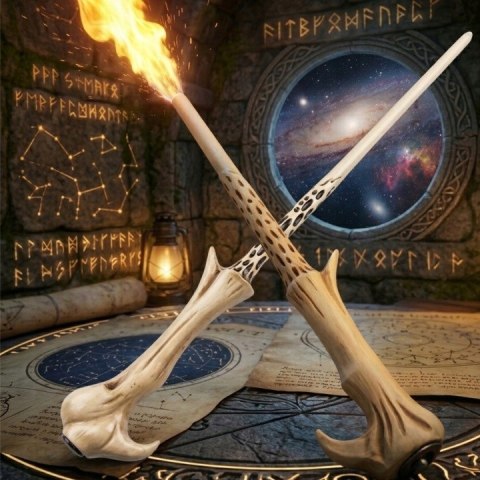 Magiczna Różdżka Voldemorta Strzelająca Ogniem - Magia z Papierem Błyskowym