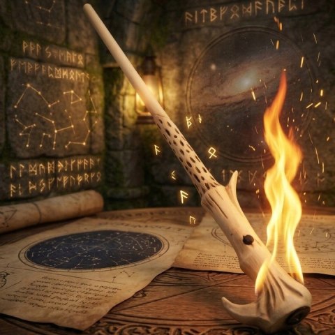 Magiczna Różdżka Voldemorta Strzelająca Ogniem - Magia z Papierem Błyskowym