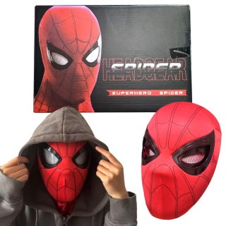 Maska na twarz Brade Spiderman maska oczy są ruchome tkanina pająk czerwony