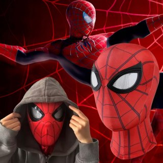 Maska na twarz Brade Spiderman maska oczy są ruchome tkanina pająk czerwony