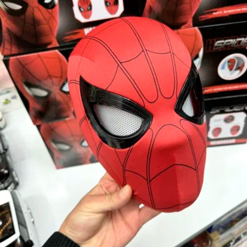 Maska na twarz Brade Spiderman maska oczy są ruchome tkanina pająk czerwony