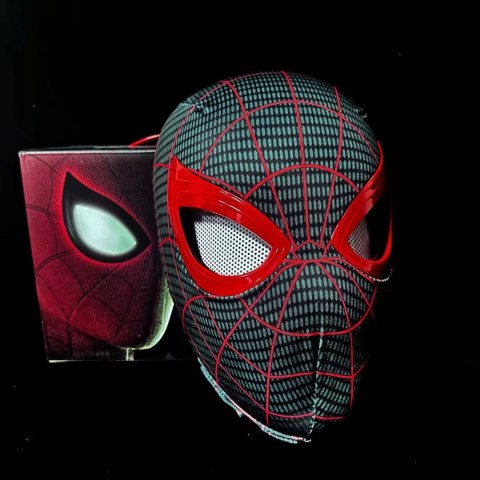 Maska na twarz Maska Ruchome Oczy Spiderman tkanina pająk czarny Braders