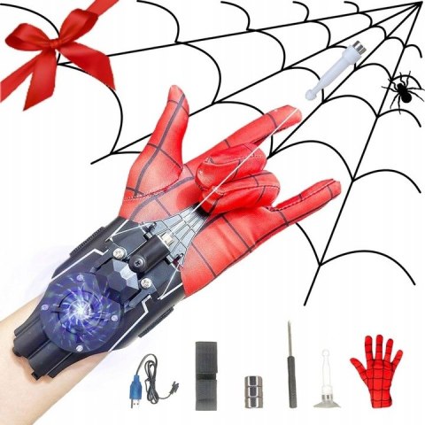 Maska na twarz Spiderman z ruchomymi oczami czerwona tkanina uniseks Brader