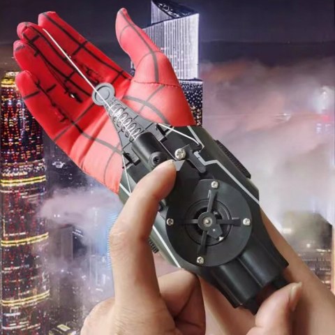 Maska na twarz Spiderman z ruchomymi oczami czerwona tkanina uniseks Brader