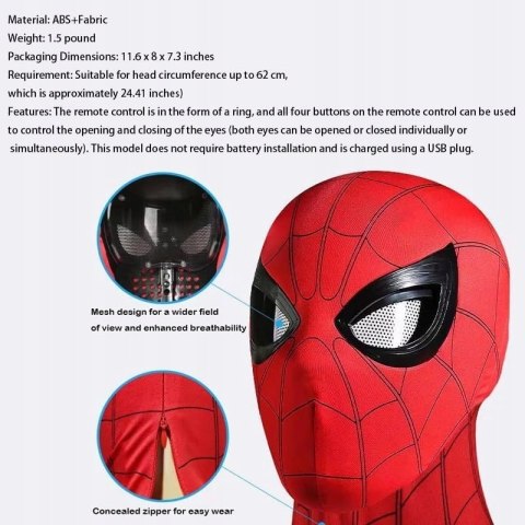Spiderman Maska Na Twarz Oczy Są Ruchome Hero Maska Cosplay Dzieci/dorośli