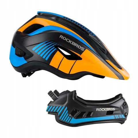 Kask rowerowy dziecięcy Rockbros full face wielokolorowy rozmiar S 48-53 cm
