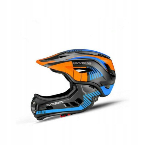 Kask rowerowy dziecięcy Rockbros full face wielokolorowy rozmiar S 48-53 cm