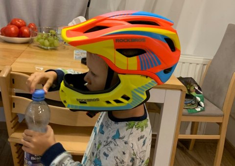 Kask rowerowy dziecięcy Rockbros full face wielokolorowy rozmiar S 48-53 cm