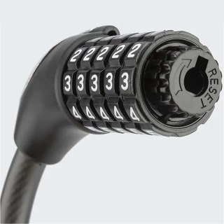 Zapięcie rowerowe Rockbros RKS531 - linka stalowa, szyfr 5-cyfrowy + LED, 180 cm