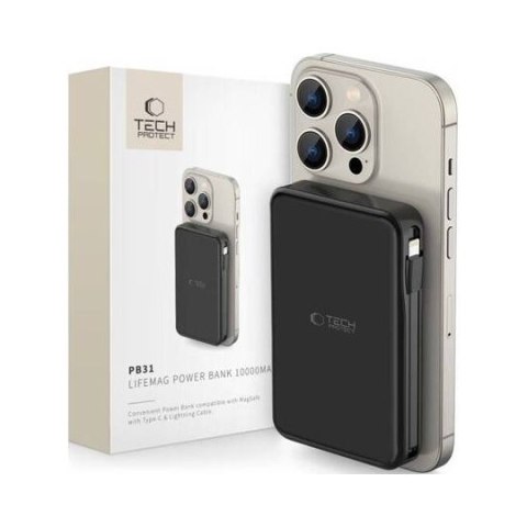 Powerbank Tech-Protect LifeMag PB31 MagSafe 10000mAh 15W USB-C USB-A +kable