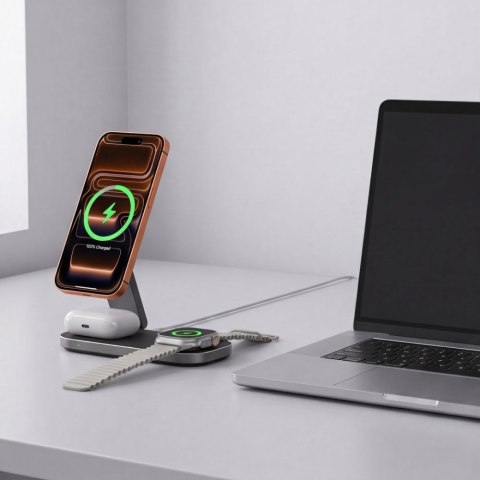 TECH-PROTECT A52 3IN1 MAGNETIC MAGSAFE WIRELESS CHARGER 25W QI2.2 BLACK