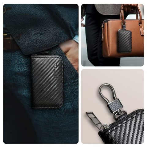 KLATKA FARADAYA TECH-PROTECT KLR300 POUCH KEYLESS RFID SIGNAL BLOCKER CASE CARBON