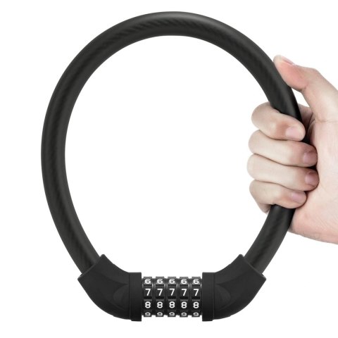 Zapięcie rowerowe Rockbros RKS870-BK na szyfr linka stalowa 85 cm - czarne