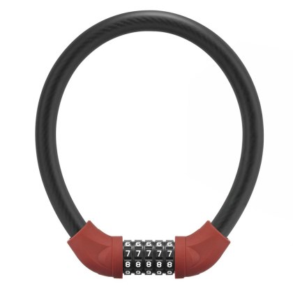 Zapięcie rowerowe Rockbros RKS870-BK na szyfr linka stalowa 85 cm - czerwone