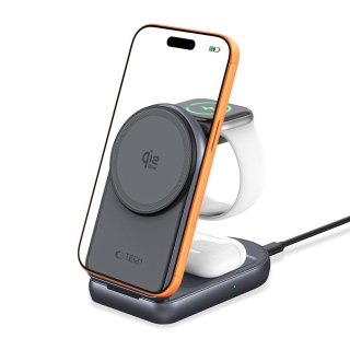 TECH-PROTECT A53 3IN1 MAGNETIC MAGSAFE WIRELESS CHARGER 25W QI2.2 DARK GREY