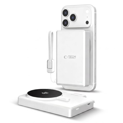 TECH-PROTECT PB40 LIFEMAG MAGSAFE POWER BANK 10000MAH 25W QI2.2 WHITE/SILVER