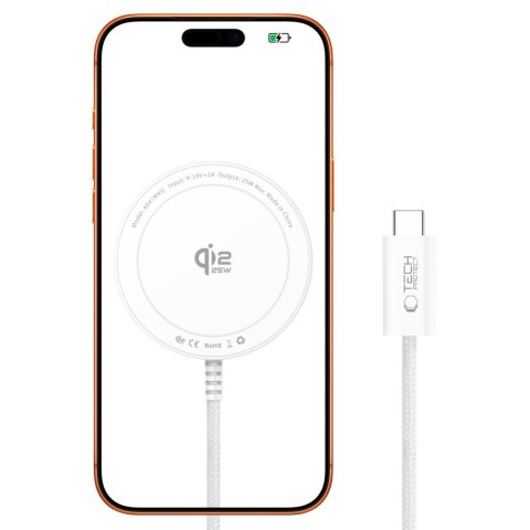 TECH-PROTECT A54 MAGNETIC MAGSAFE WIRELESS CHARGER 25W QI2.2 WHITE