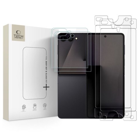 ZESTAW OCHRONNY TECH-PROTECT EASY SET FOIL & GLASS FIT+ 4IN1 GALAXY Z FLIP 8 CLEAR